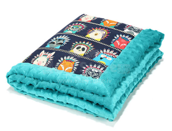 „La Millou“ menas. 83445 „Infart“ antklodė „Indian Zoo Teal Premium“ dvipusė antklodė (65x75 cm)