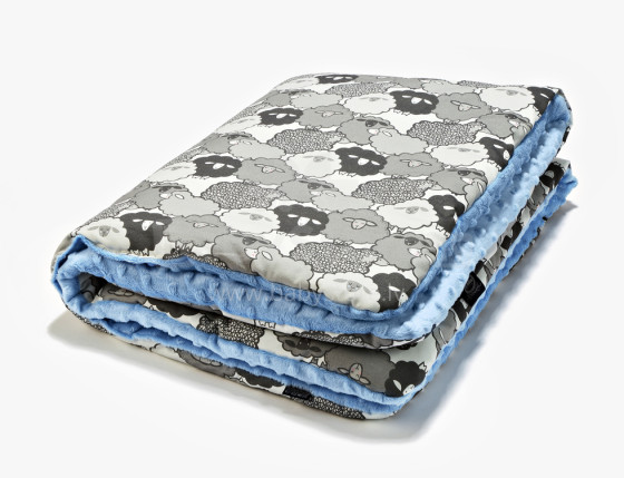 La Millou Art. 83465 Toddler Blanket Graphite Sheep Family Sky Высококачественное детское двустороннее одеяло от Дизайнера Ла Миллоу (80x100 см)