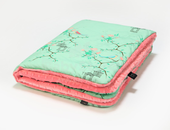 La Millou By Magdalena Rozczka Art. 83482 Toddler Blanket Maggie Rose Mint Coral Высококачественное детское двустороннее одеяло (80x100 см)