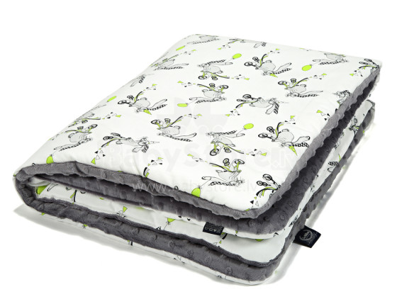 „La Millou by Mommy“ piešia meną. 83523 Ikimokyklinio amžiaus antklodė Funny Bunny Grey Premium dvipusė antklodė (110x140 cm)