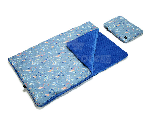 „La Millou“ menas. 83570 Vaikų rinkinys „Jelly Dream Catcher Electric Blue“ Aukščiausios kokybės dvipusė antklodė ir pagalvė