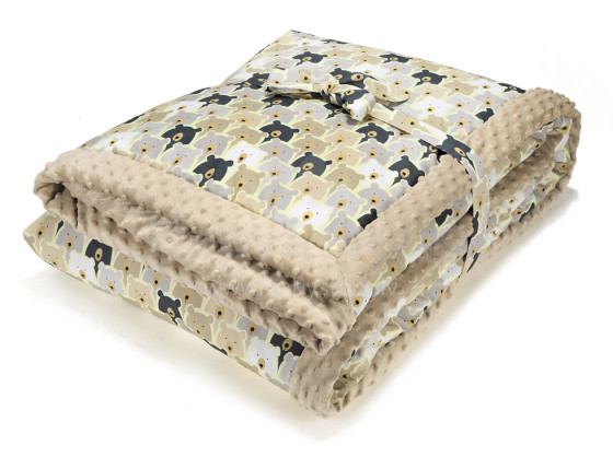 „La Millou“ menas. 83584 Tėvams Pure Bears Latte Premium kokybės dvipusė antklodė (140x200 cm)