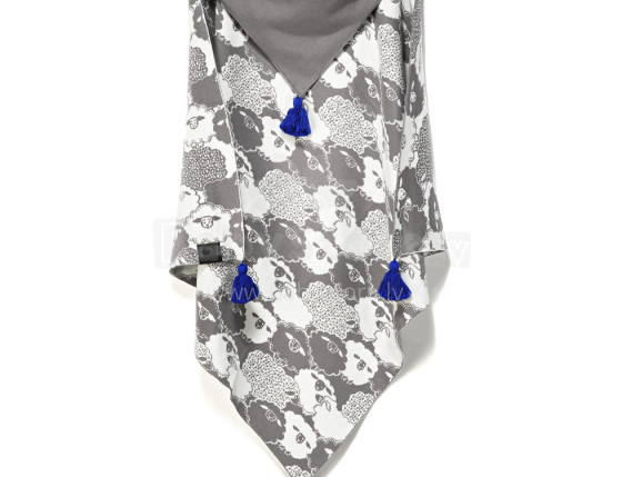 „La Millou“ menas. 83599 Medvilnės konkurso antklodė Chaber Grey Sheep Aukščiausios kokybės dvipusė antklodė su gobtuvu (80x80 cm)
