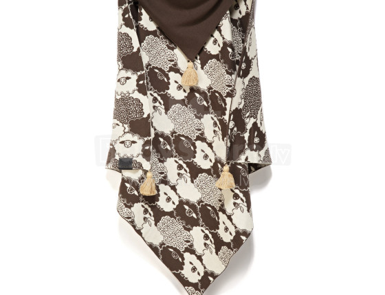 „La Millou“ menas. „83600“ medvilnės antklodė „Latte Sheep“ aukščiausios kokybės dvipusė antklodė su gobtuvu (80x80 cm)