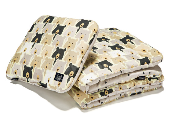 „La Millou“ menas. 84010 „Bedclouthes S Pure Bears & Diamonds“ Aukščiausios kokybės antklodė ir pagalvė