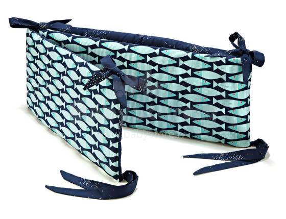 „La Millou“ menas. 84073 „Fish & Confetti Navy Premium“ lovų buferio lovos kraštas (70x70x70 cm)