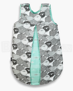 La Millou Art. 84081 Sleeping Bag S Graphite Sheep Family&Strips Детский спальный мешок с застежкой на молнии