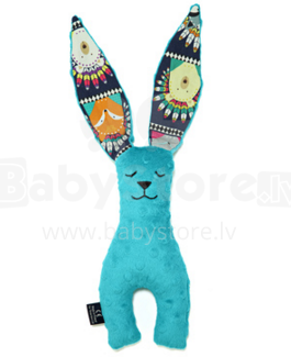 „La Millou“ menas. 84543 Bunny Teal Indian Zoo Minkštas miego žaisliukas Triušis