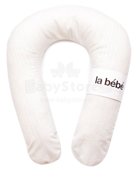 La Bebe™ Snug Cotton Nursing Maternity Pillow Art.17936 Light Stripes Pakaviņš mazuļa barošanai / gulēšanai/pakaviņš grūtniecēm, 20x70 сm