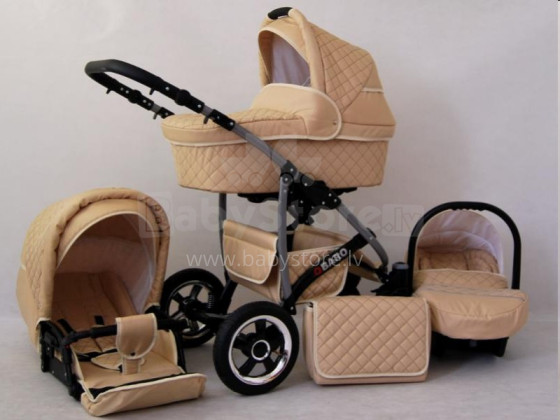 Raf-pol Qbaro menas. 84716 Universalus vaikų naujagimis šiuolaikinis vežimėlis su pripučiamais ratais 2 viename [viskas komplekte]