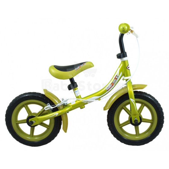 BabyMix Green 888G Brake Balance Bike Bērnu skrējritenis ar metālisko rāmi 12'' un bremzēm