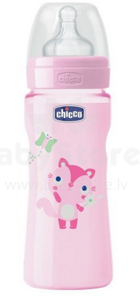 Chicco'16 Well Being Art.70723.11   Детская Пластиковая Бутылочка с физиологической соской (PES), 0% BPA, соска силикон, 250 мл.  2m+ SI