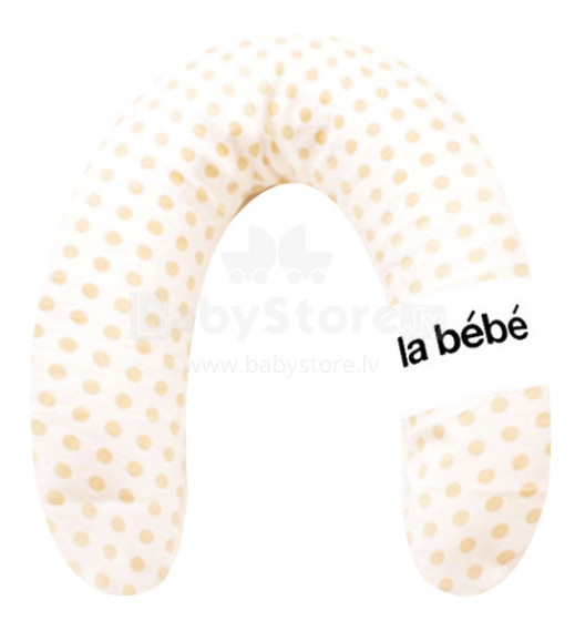 „La Bebe ™“ RICHmedvilnės slaugos motinystės pagalvė, 733385 „Beige Dot“ pasaga maitinimui / miegui / pasaga nėščioms moterims 30x175 cm