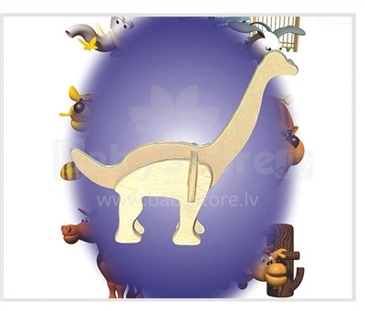 Woodcraft Art.MA1040 Koka 3D galvosūkis Brachiosaurus