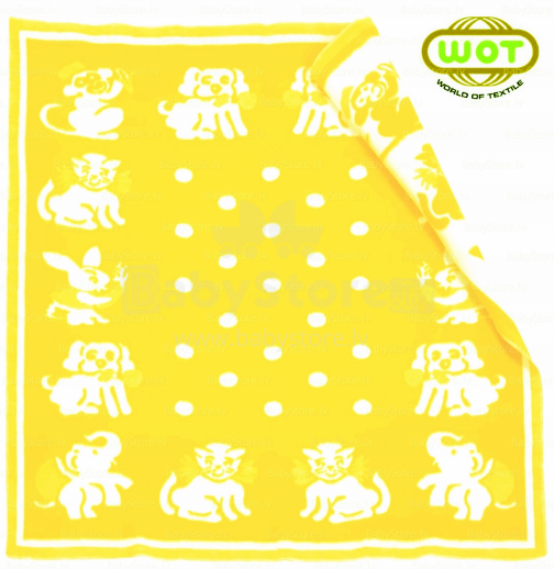 WOT ADX Art.001 / 1065 geltona Aukštos kokybės vaikiška medvilninė antklodė / antklodė 70x100 cm