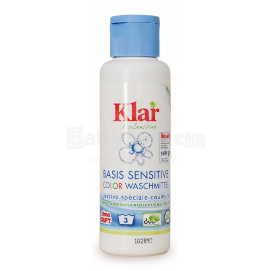 Klar Organic Basis Sensitive Color Art.6602125 органическая жидкость для стирки , 125 мл