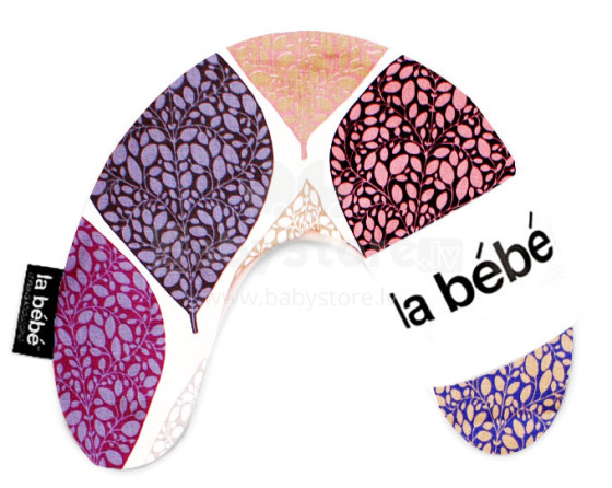 La Bebe ™ Mimi slaugos medvilnės pagalvė, Art. 35602, dekoratyvinės violetinės spalvos pasagos pagalvėlė, 19x46cm