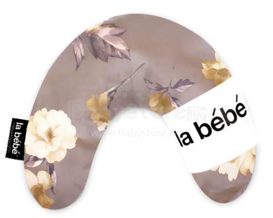 „La Bebe ™ Mimi“ medvilnės pagalvės pagalvėlė, 3313 rožių pastelinės pilkos spalvos pasagos kilimėlis, 19x46 cm