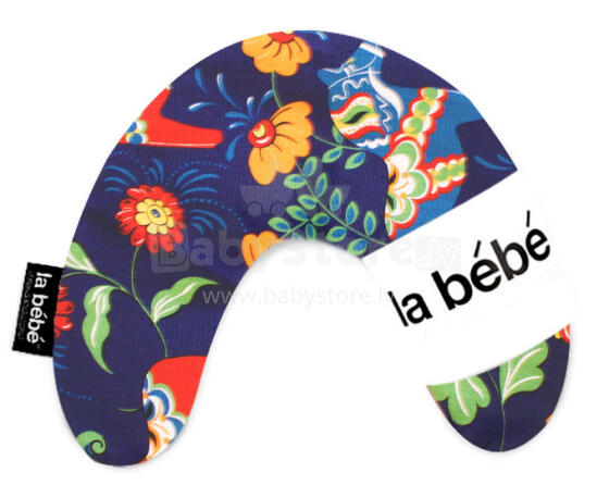 „La Bebe ™ Mimi“ slaugos medvilnės pagalvė, 3114 „Blue Dala“ arklio pasagos pagalvėlė, 19x46cm