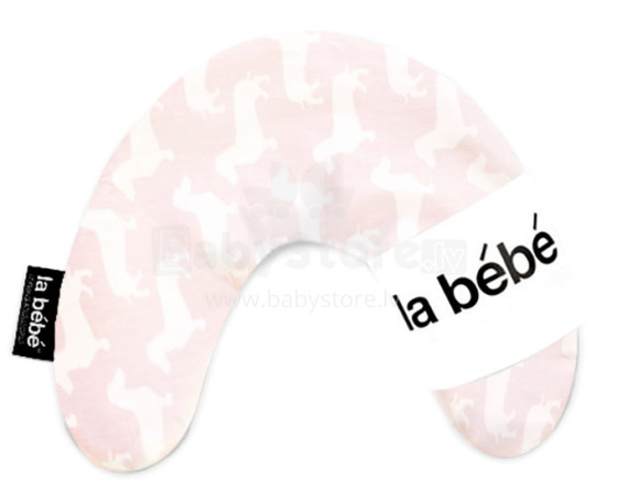 „La Bebe ™ Mimi“ slaugos medvilnės pagalvė, Nr. 1517, šuo rožinė / balta pasagos pagalvėlė 19x46 cm