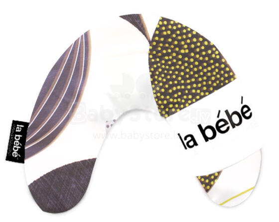 „La Bebe ™ Mimi“ Nursing Cotton Pillow, Nr. 15802, deko žalia / violetinė pasagos pagalvėlė 19x46cm