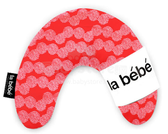 „La Bebe ™ Mimi“ Nursing Cotton Pillow medvilnės pagalvė, 15743 str., Raudona / rožinė taškų pasagos pagalvėlė 19x46 cm