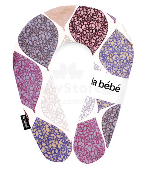 „La Bebe ™“ patogi medvilnės slaugos motinystės pagalvė, 9418 Deco violetinė pasaga (pasaga) kūdikio maitinimui, miegui, pasaga nėščioms moterims 20x70cm