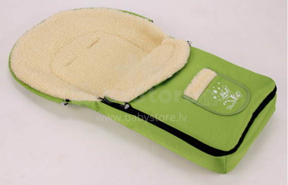 Bambini Art.85663 Спальный мешок на натуральной овчинке для коляски/санок 95 см
