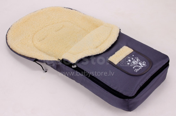 Bambini Art.85668 Спальный мешок на натуральной овчинке для коляски/санок 95 см