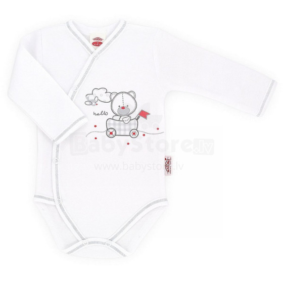 „Makoma Art.03107“ ekologiški balti kūdikių bodžiai ilgomis rankovėmis