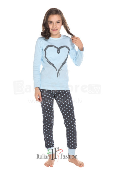 Italian Fashion Demi Blue Bērnu kokvilnas pidžama meitenēi