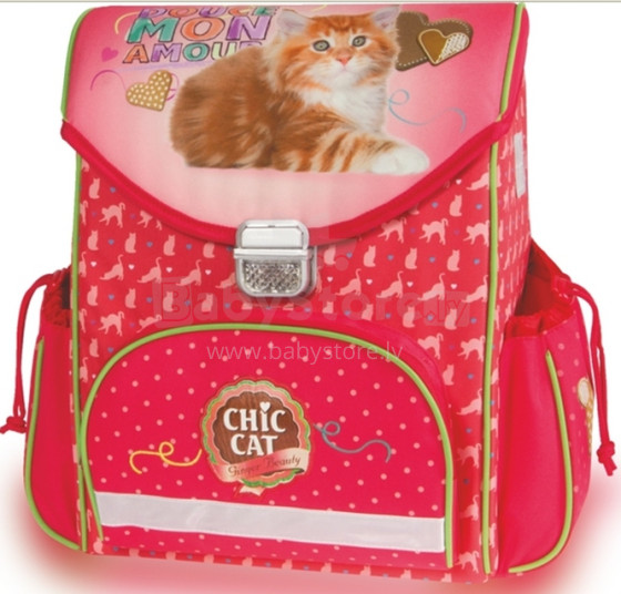 Patio Ergo School Backpack Art.86128 Школьный эргономичный рюкзак с ортопедической воздухопроницаемой спинкой [портфель, ранец]  CHIC CAT 52467