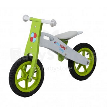 PW Toys Art.IW224 Детский велосипед/бегунок с деревянной рамой и надувными колёсами