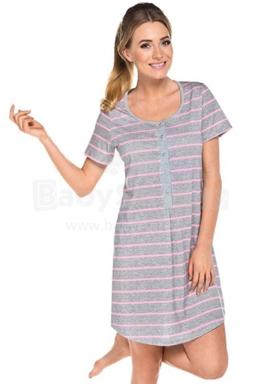 Italian Fashion Goldi Melange Art.86273  Хлопковая ночная рубашка для беременных/кормления с коротким рукавом