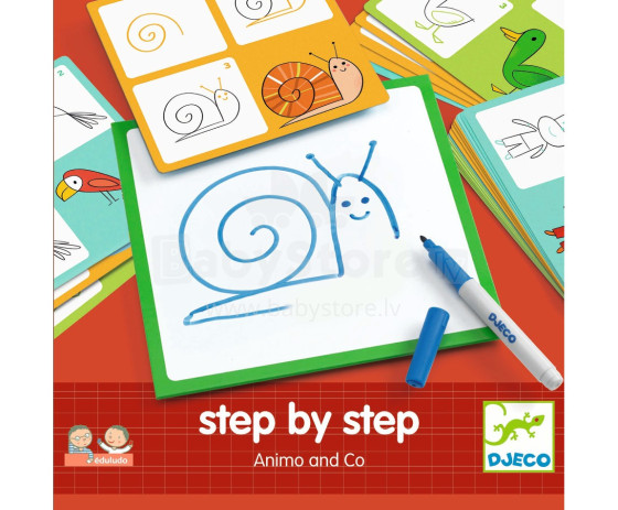 Djeco Step by Step Art.DJ08319  Attīstošais komplekts  lai zīmētu