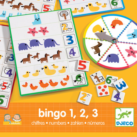 Djeco Eduludo Bingo Numbers  Art.DJ08318 attīstošā spēle - bingo Cipari