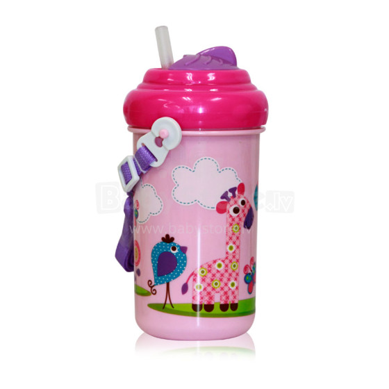 Lorelli Toddler Sipper Pink Art.1020057 Спортивная бутылочка с соломкой 250мл