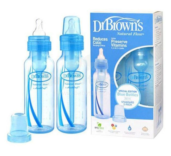 Dr.Browns Standart Blue Art.86864 набор бутылочек стандартное горлышко, 250мл(2шт.)