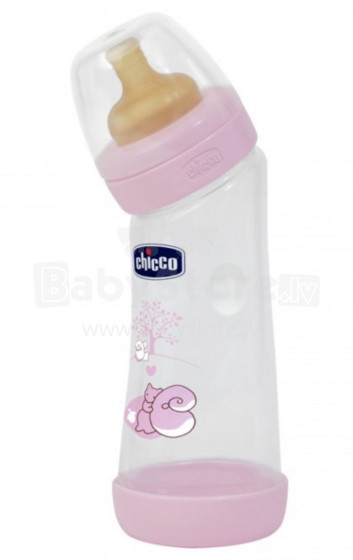 Chicco Art.70720.10 Plastikinis butelis sulenktas 250ml rožinis 0 + M