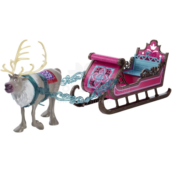 Mattel Disney Frozen Art.CMG64 Олень Свен в наборе с Королевскими санями Анны и Эльзы