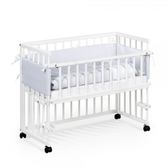 Klupš Piccolo Due White  Art.21623 Wooden baby bed