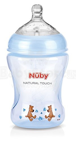 „Nuby Natural Touch Art.68007“ kolikinis maitinimo butelis 240 ml