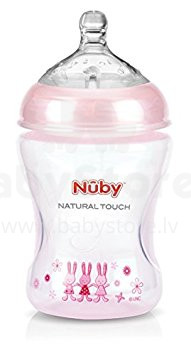 „Nuby Natural Touch Art.68008“ kolikinis maitinimo buteliukas 240 ml