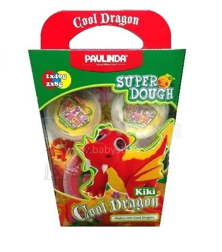 „Paulinda Super Dough Cool Dragon Kiki Art.081378-5“ Itin lengvas ir malonus plastilino „Dragon“