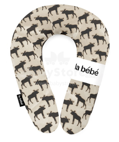 La Bebe™ Snug Cotton Nursing Maternity Pillow Art.41665 Elk Black Pakaviņš mazuļa barošana, gulēšanai, pakaviņš grūtniecēm, 20x70 cm