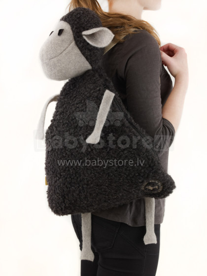 Eco Wool Art.1180 Col.Black  Детский рюкзачек из натуральной овчинки