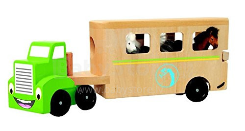 Woodyland Art.90784 Деревянный фургон с лошадками