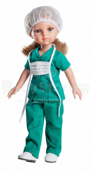 Paola Reina Carla Doctor Art.04617  Модная виниловая кукла с шёлковыми волосами и ванильным ароматом, ручная работа