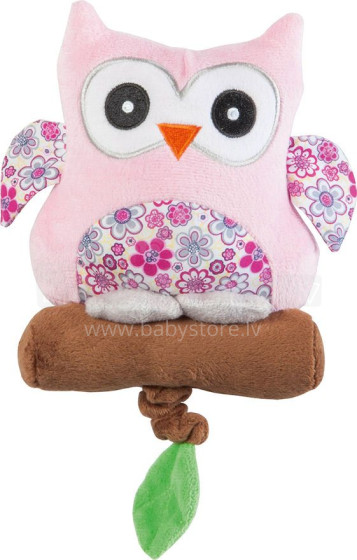 Fillikid Art.350-901 Owl Pink Attīstoša muzikālā mīkstā rotaļlieta Pūce
