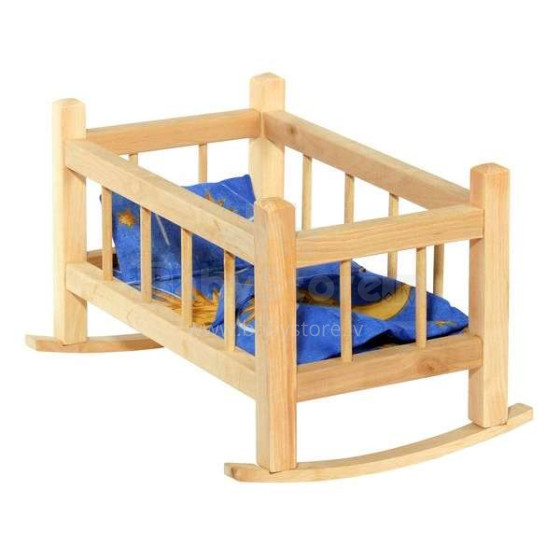 I-Toys Art.R-006/R-526A Кукольная кроватка  деревянная, натурального цвета